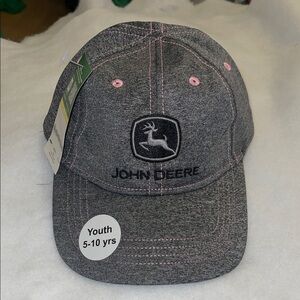 John Deere Kids' Gray Hat with Pink Accents nwt